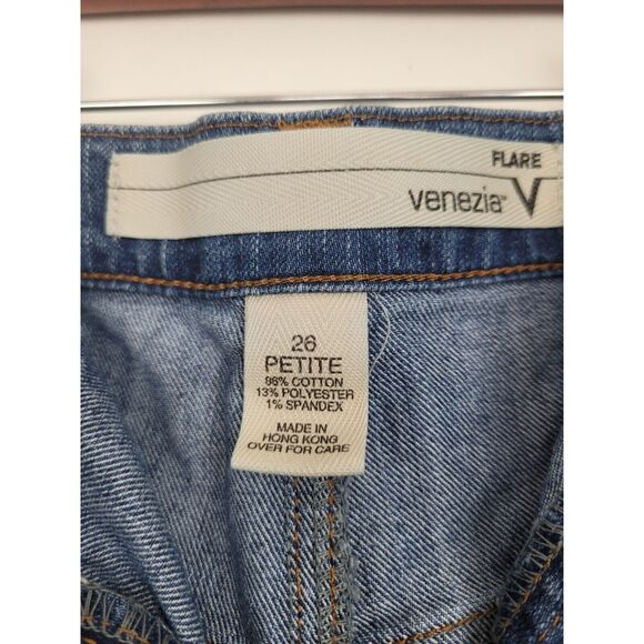 Venezia Jeans 28 Petite Womens Plus Size Medium Wash High Rise Flare - Picture 7 of 7